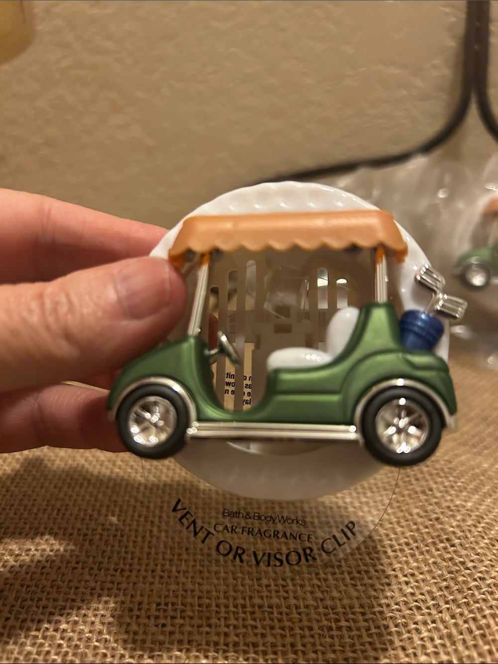 Green Golf Cart Car Fragrance Vent Clip